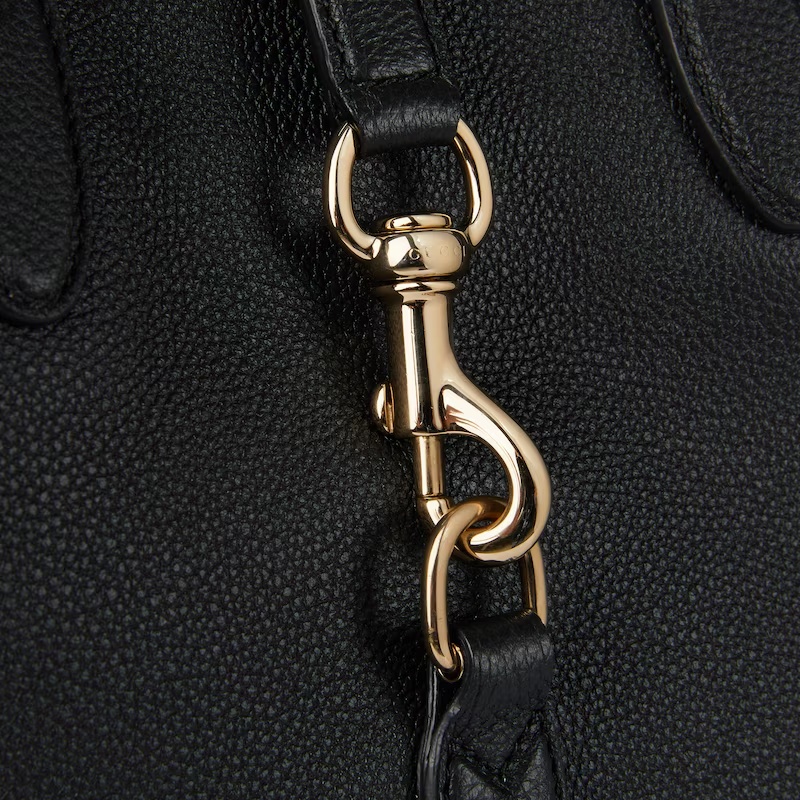 Gucci Hook Closure Medium Tote Bag In Black