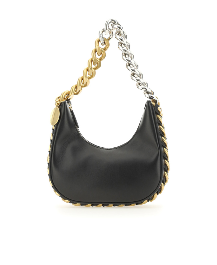 Stella Mccartney Mini Frayme Zipped Shoulder Bag In Black