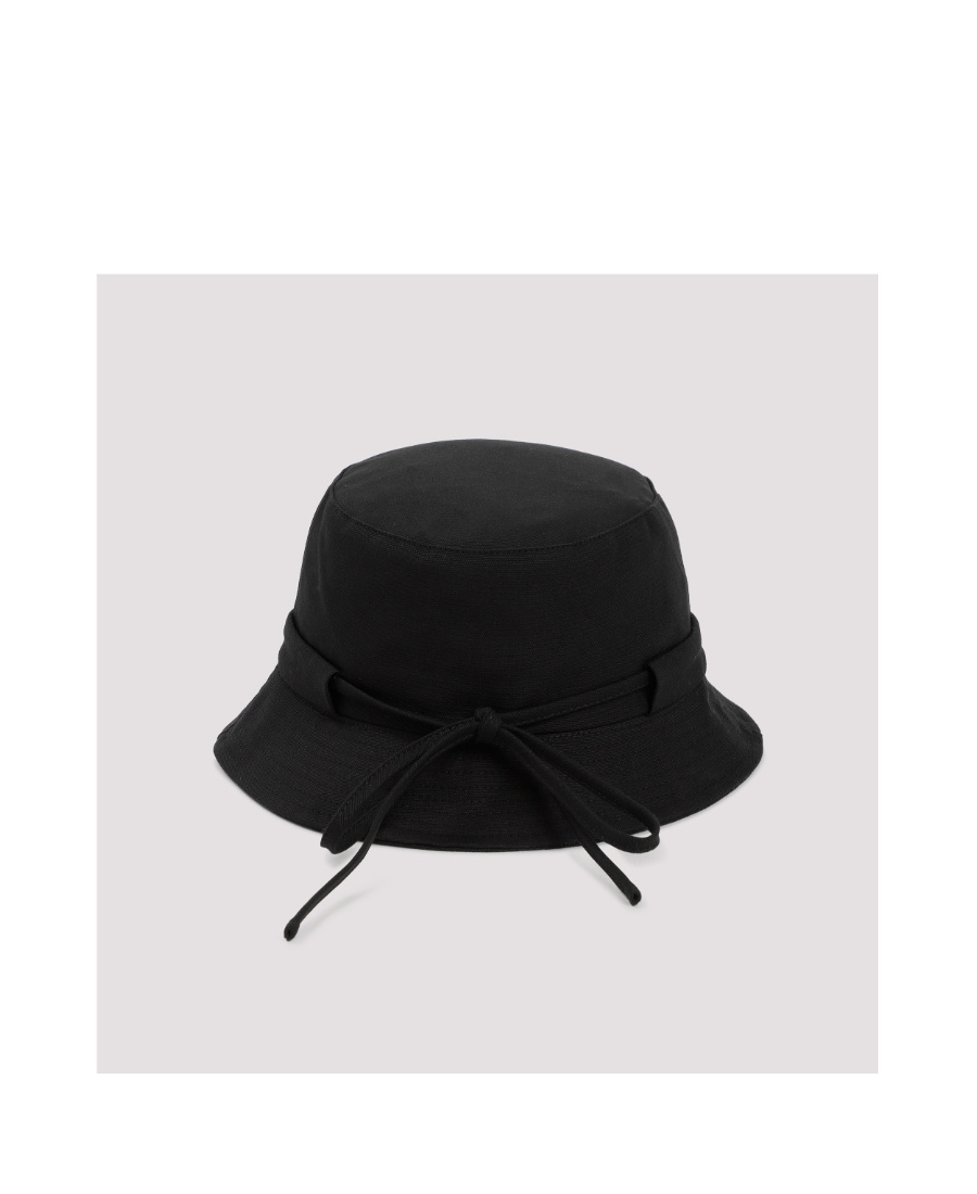 Jacquemus Logo Flat-top Hat In Black