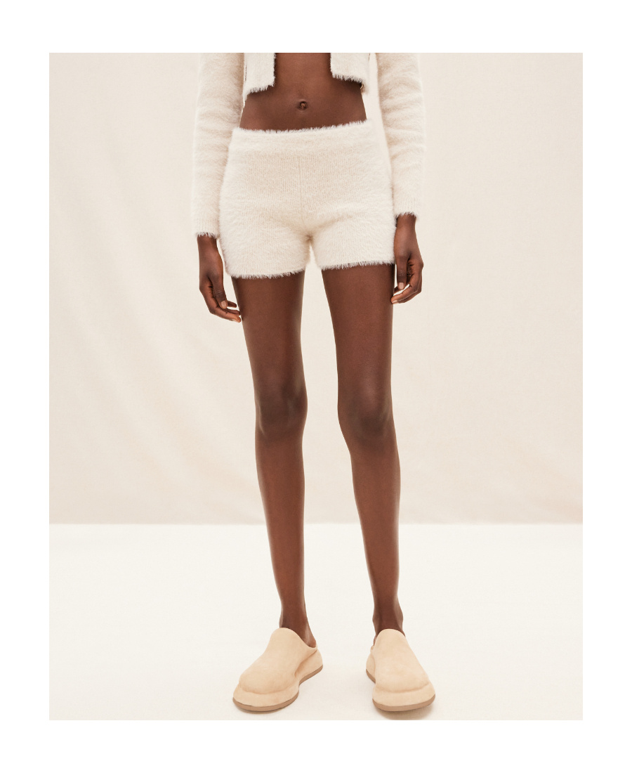 Shop Jacquemus Textured Knit Shorts In White