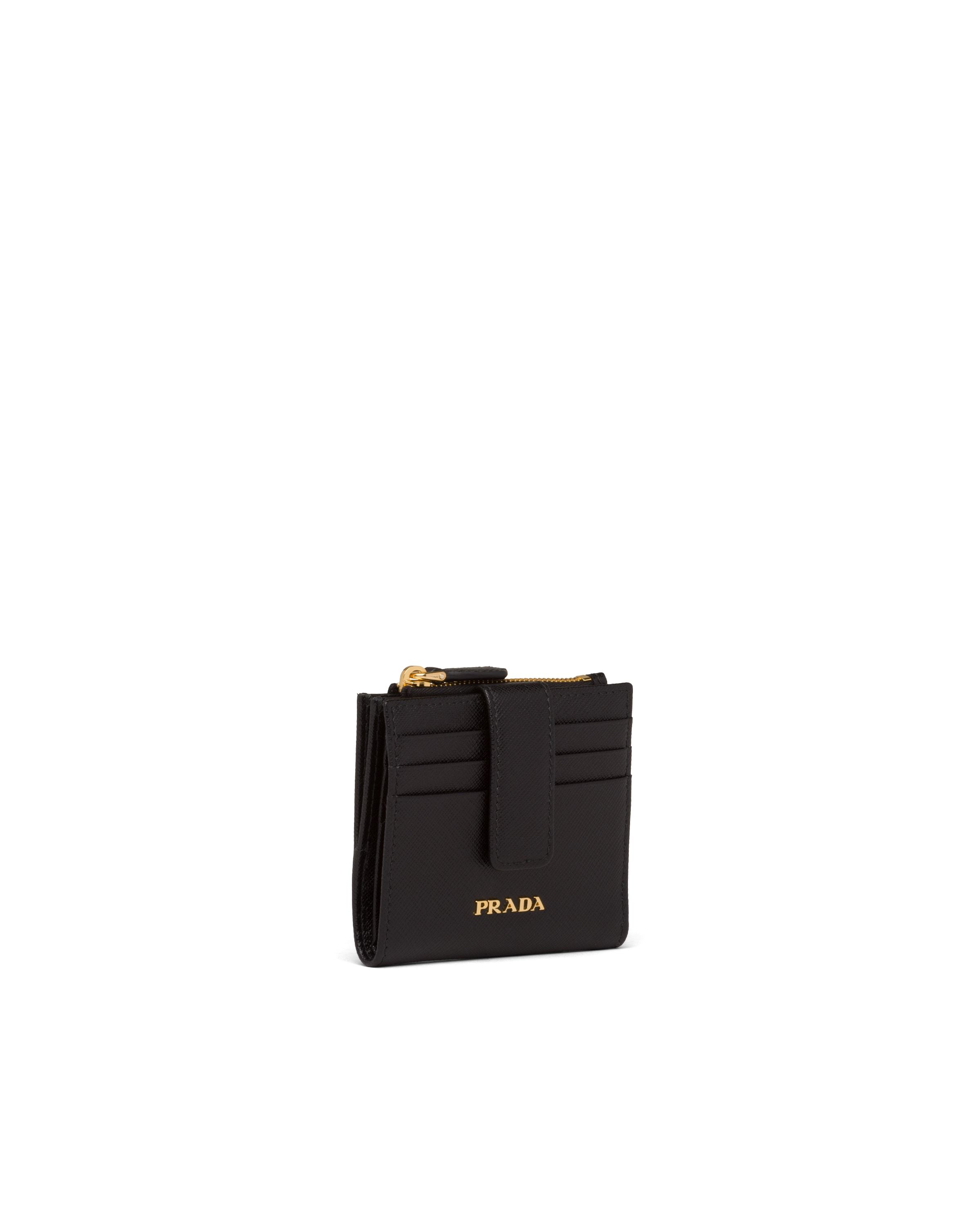 Prada Small Saffiano Wallet In Black