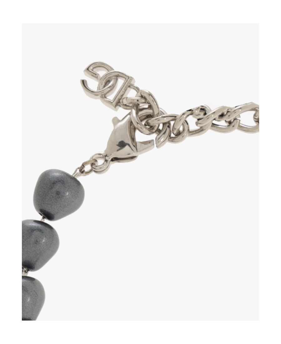 Dolce & Gabbana Beaded Chain-link Bracelet In Gray