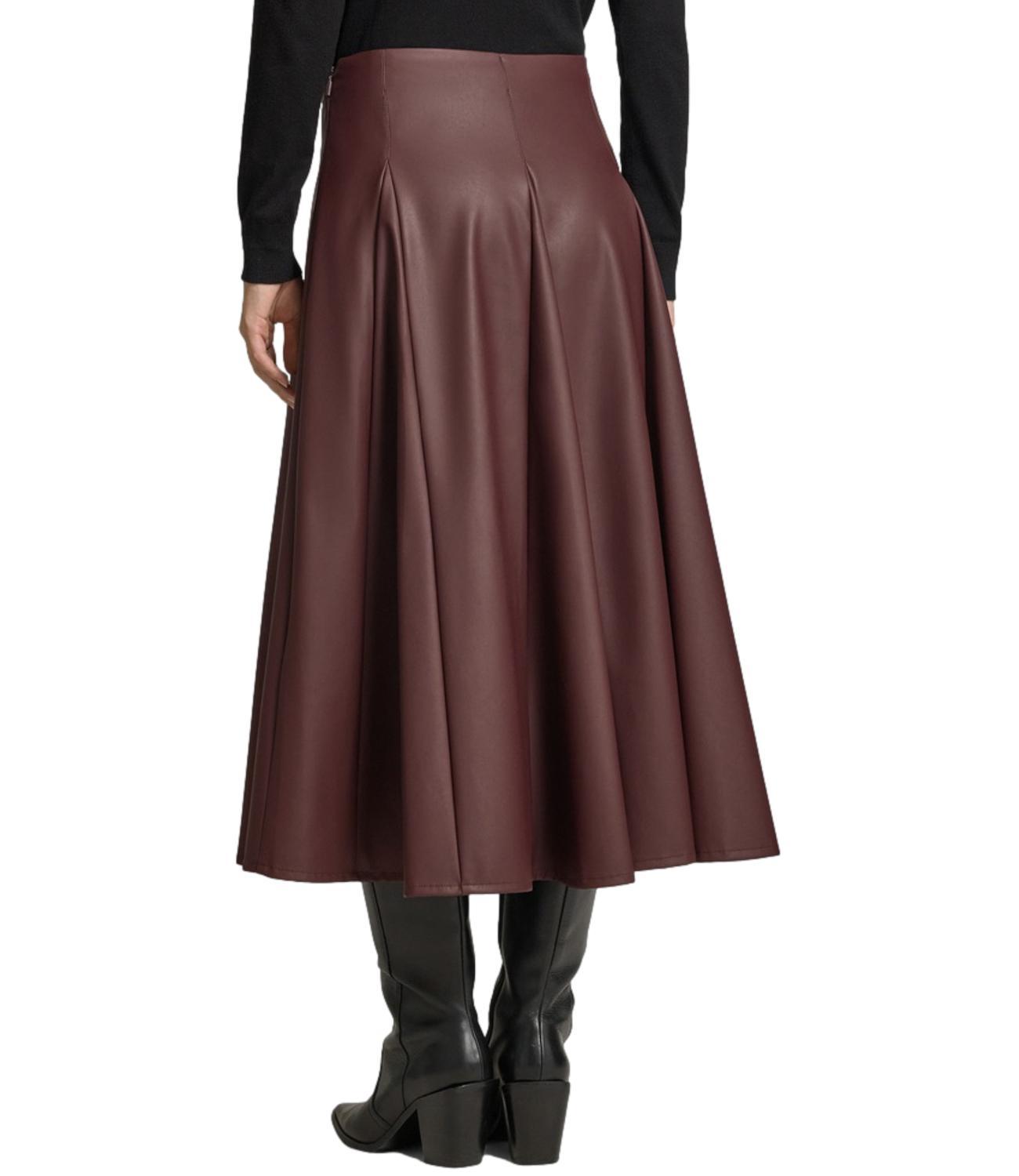 Max Mara Pleated Midi Skirt In Brown