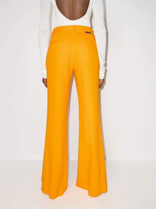Off-white Front Slit Tailored Trousers In Orange