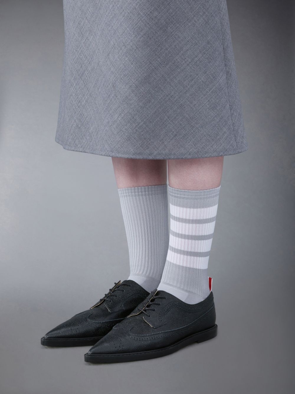 Thom Browne Pointed -toe Leather Brogues In Black