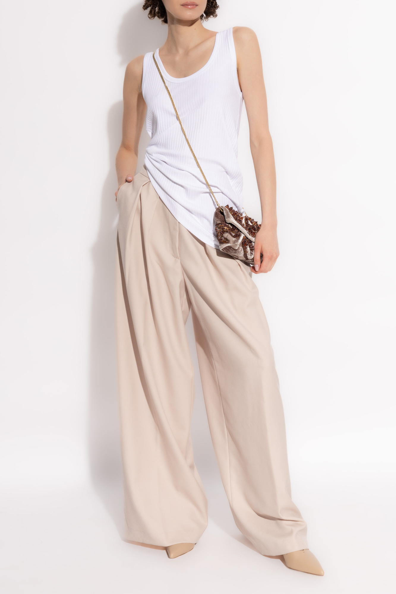 Dries Van Noten Cotton Jersey Sweatpants In Nude