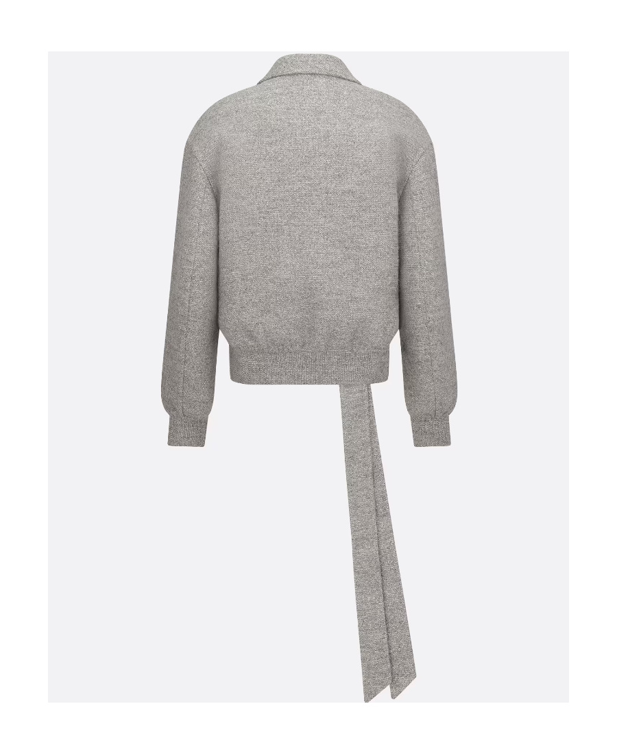 Dior Long-sleeved Wool Shearing Casual Jacket In Gray