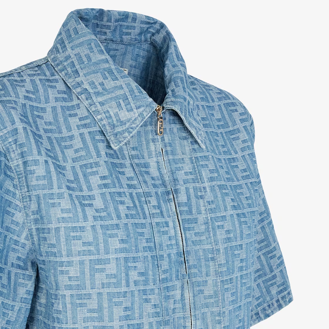 Fendi Chambray Ff Jacket In Blue