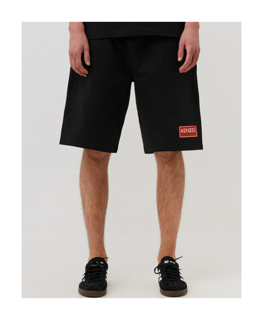 Kenzo Logo-patch Detail Bermuda Shorts In Black