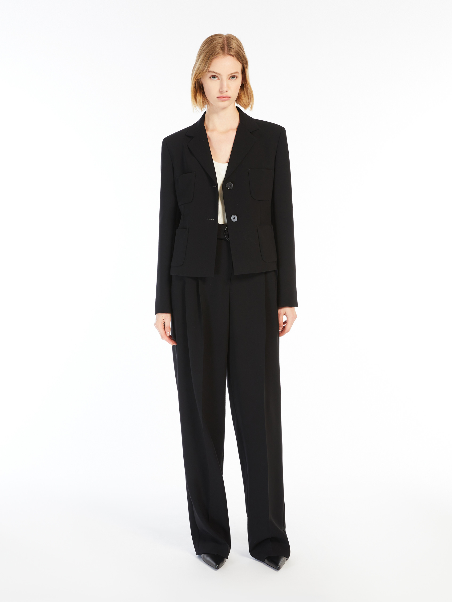 Max Mara Long Sleeve Casual Jacket In Black