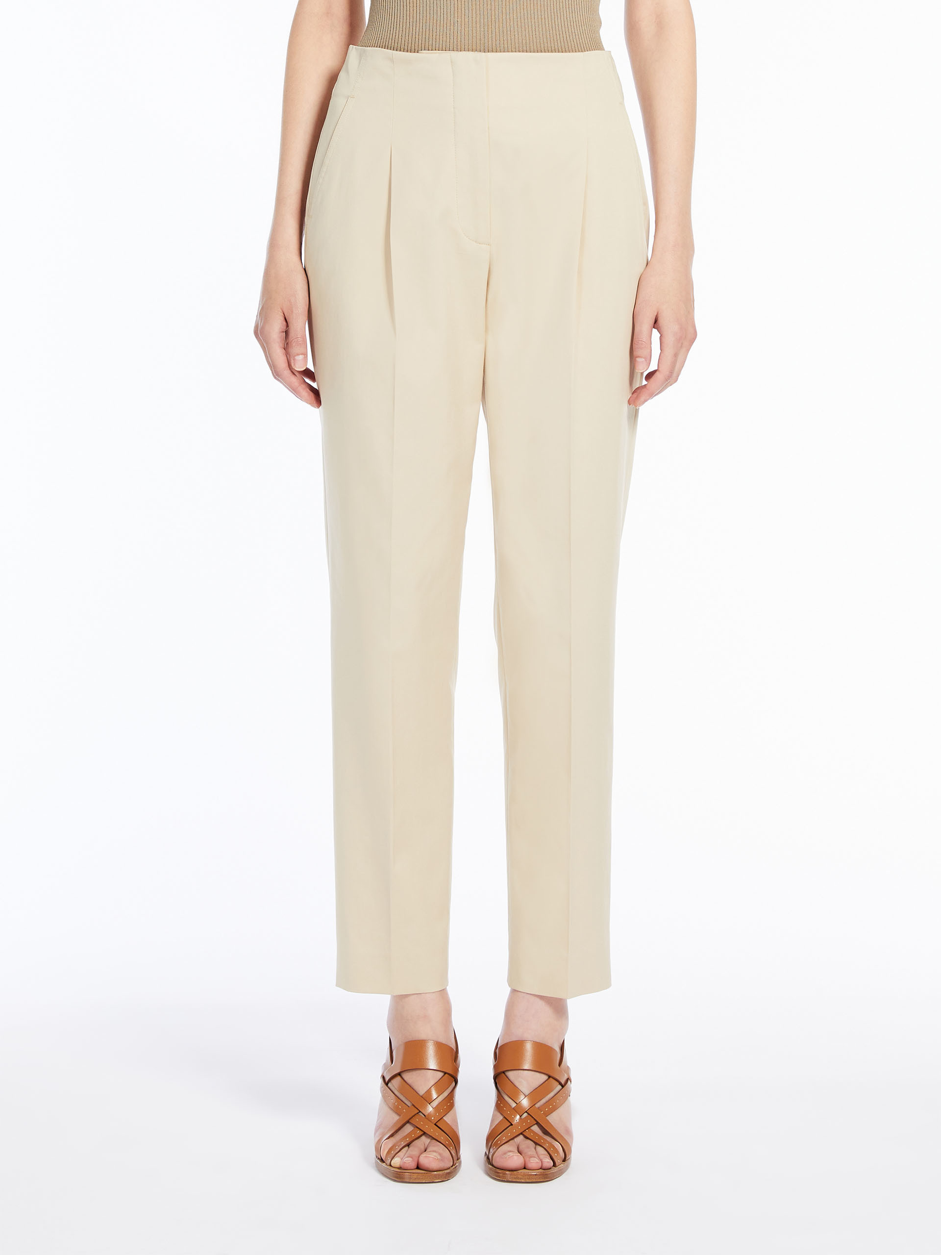 Max Mara Fold Design Casual Pants In Nude