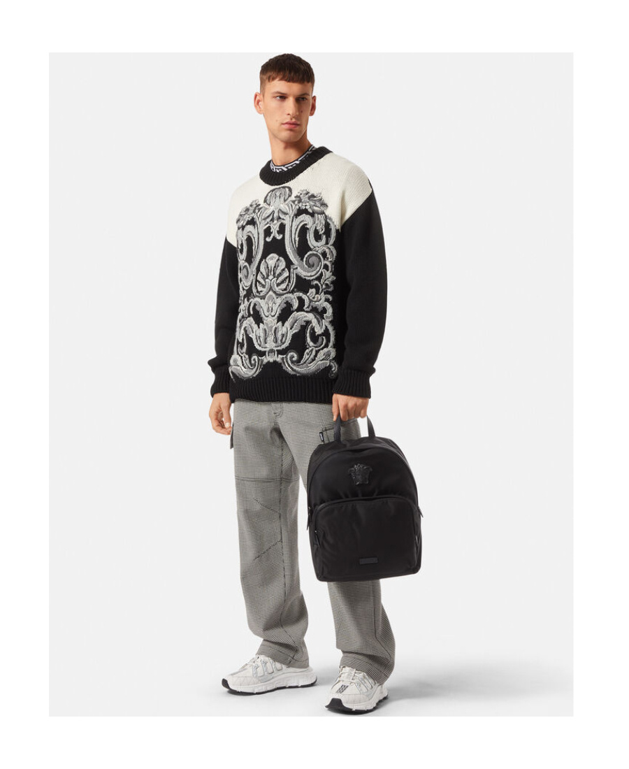 VERSACE BAROCCO INTARSIA-KNIT JUMPER