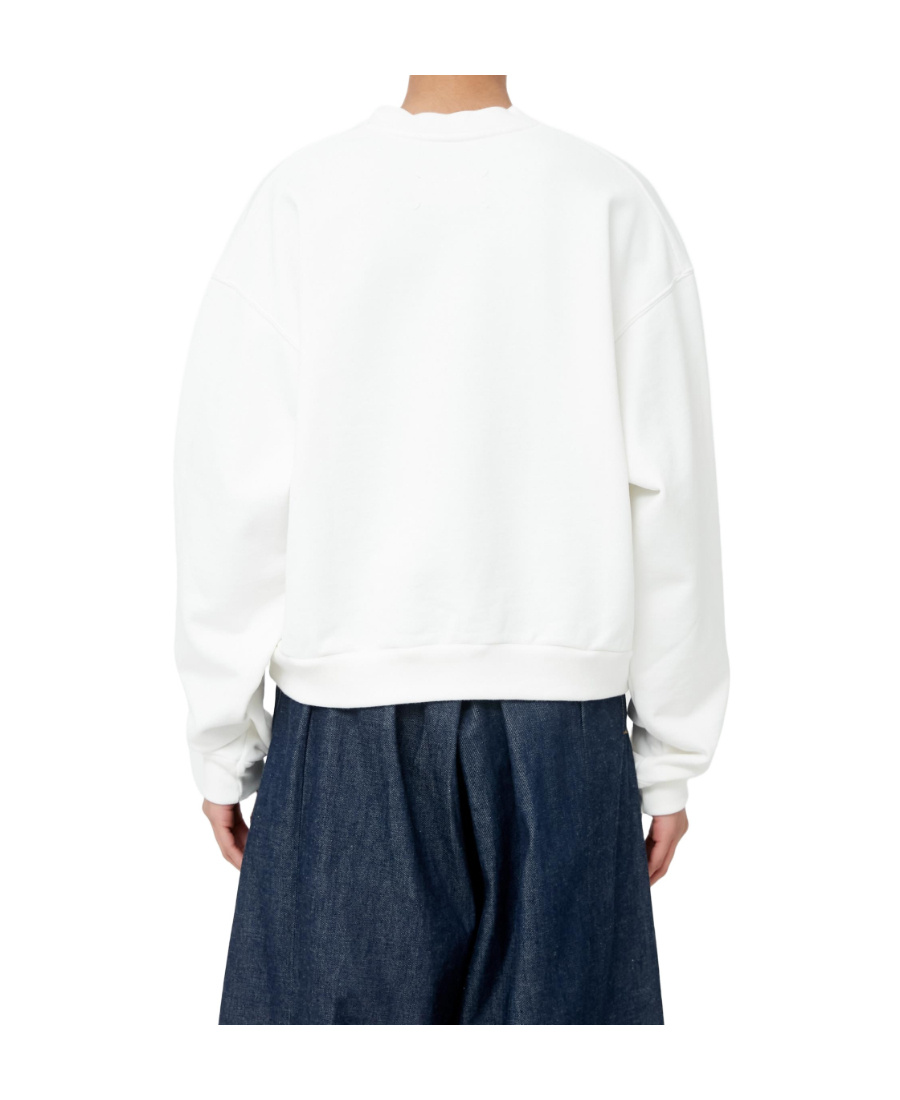 Maison Margiela Embroidered Cotton-jersey Sweatshirt In White