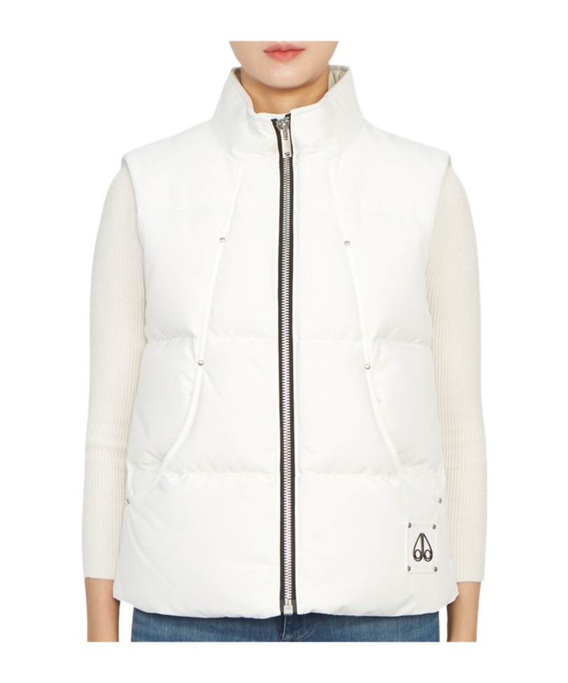 Moose Knuckles Down Vest With Standing Neck In White