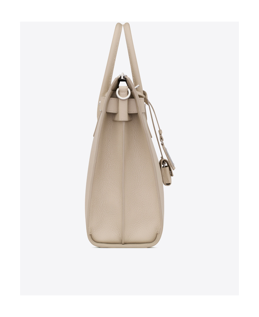 Saint Laurent Sac Du Jour Grained-leather Tote Bag In Nude