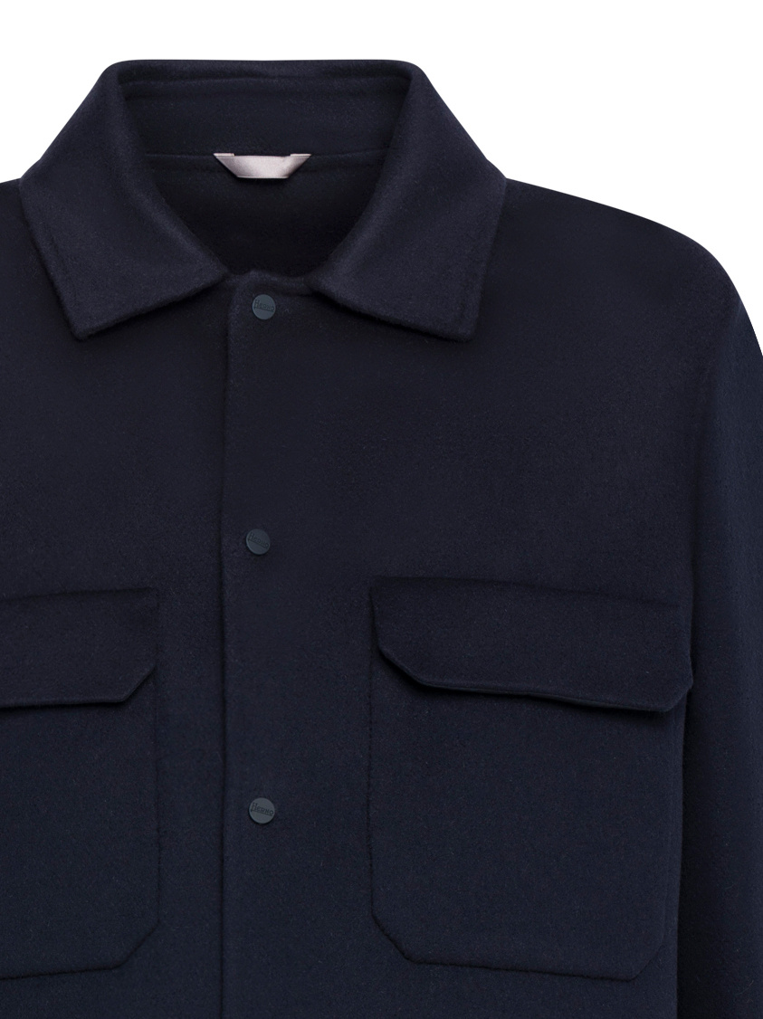 Herno Long-sleeved Short Coat In Blue