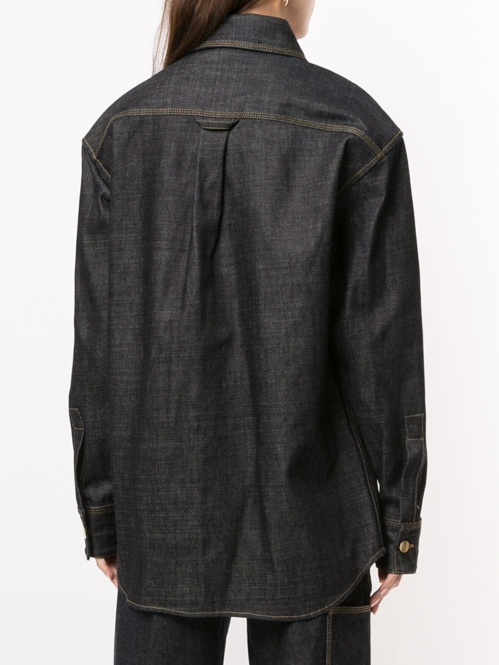 Bottega Veneta Long-sleeved Denim Shirt In Blue