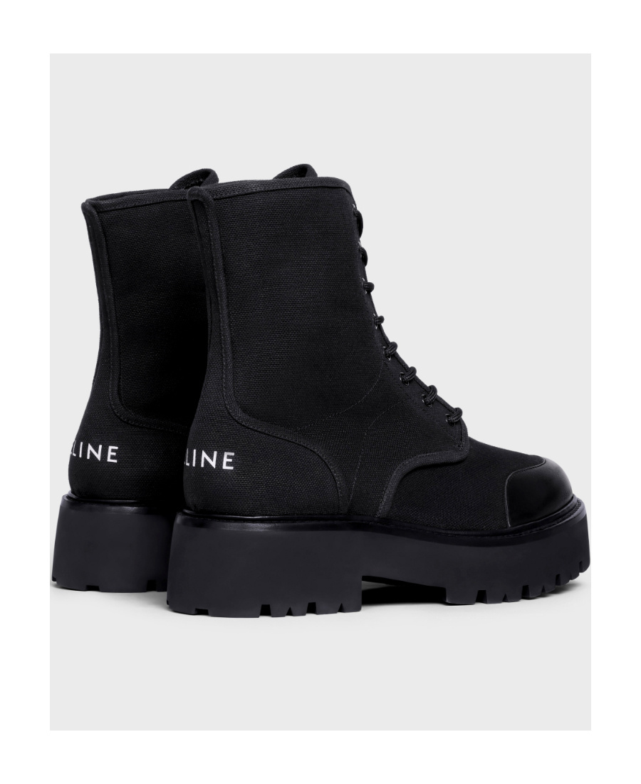 Celine Lace Up Short Boots In Black