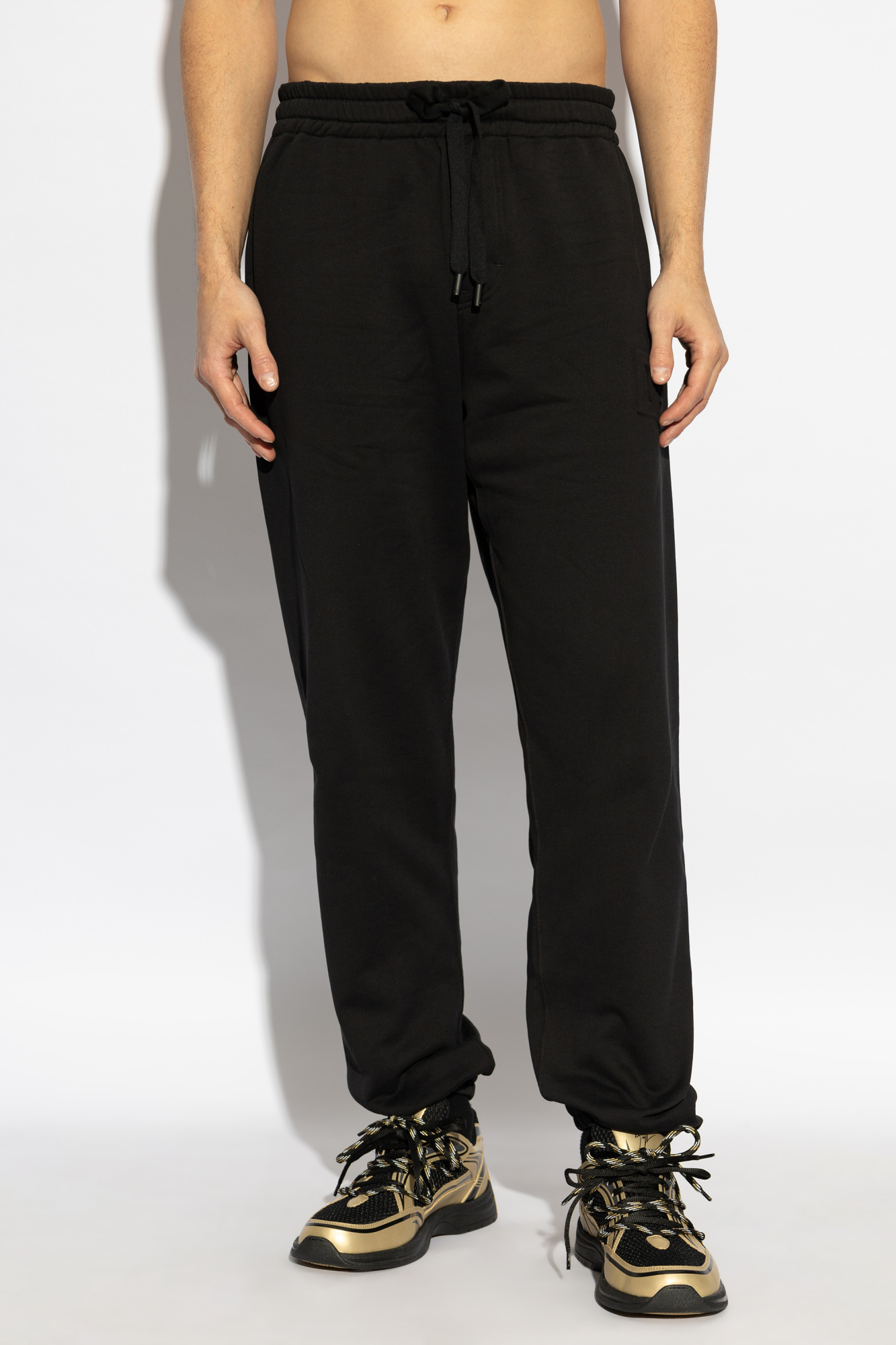 Dolce & Gabbana Drawstring Track Pants In Black