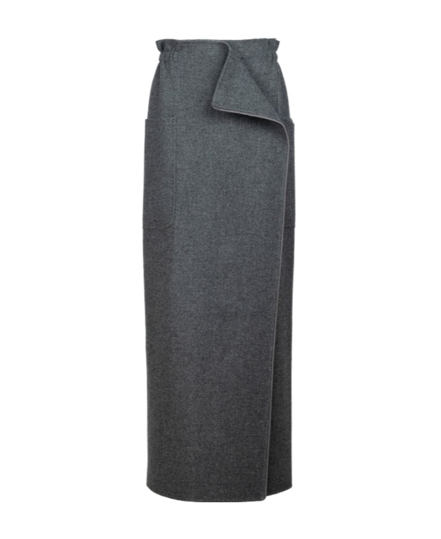 Max Mara Messina Wraparound Skirt In Gray