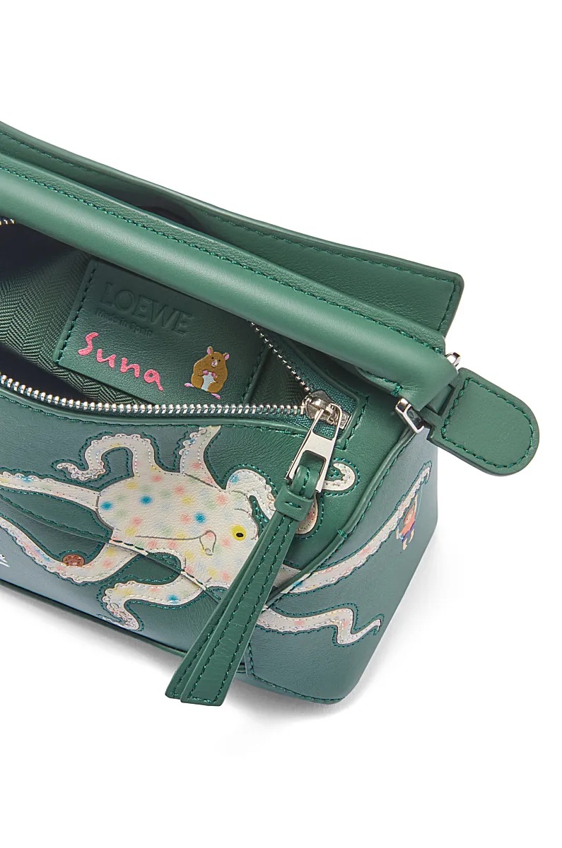 Loewe X Suna Fujita Puzzle Edge Octopus Mini Crossbody Bag In Green