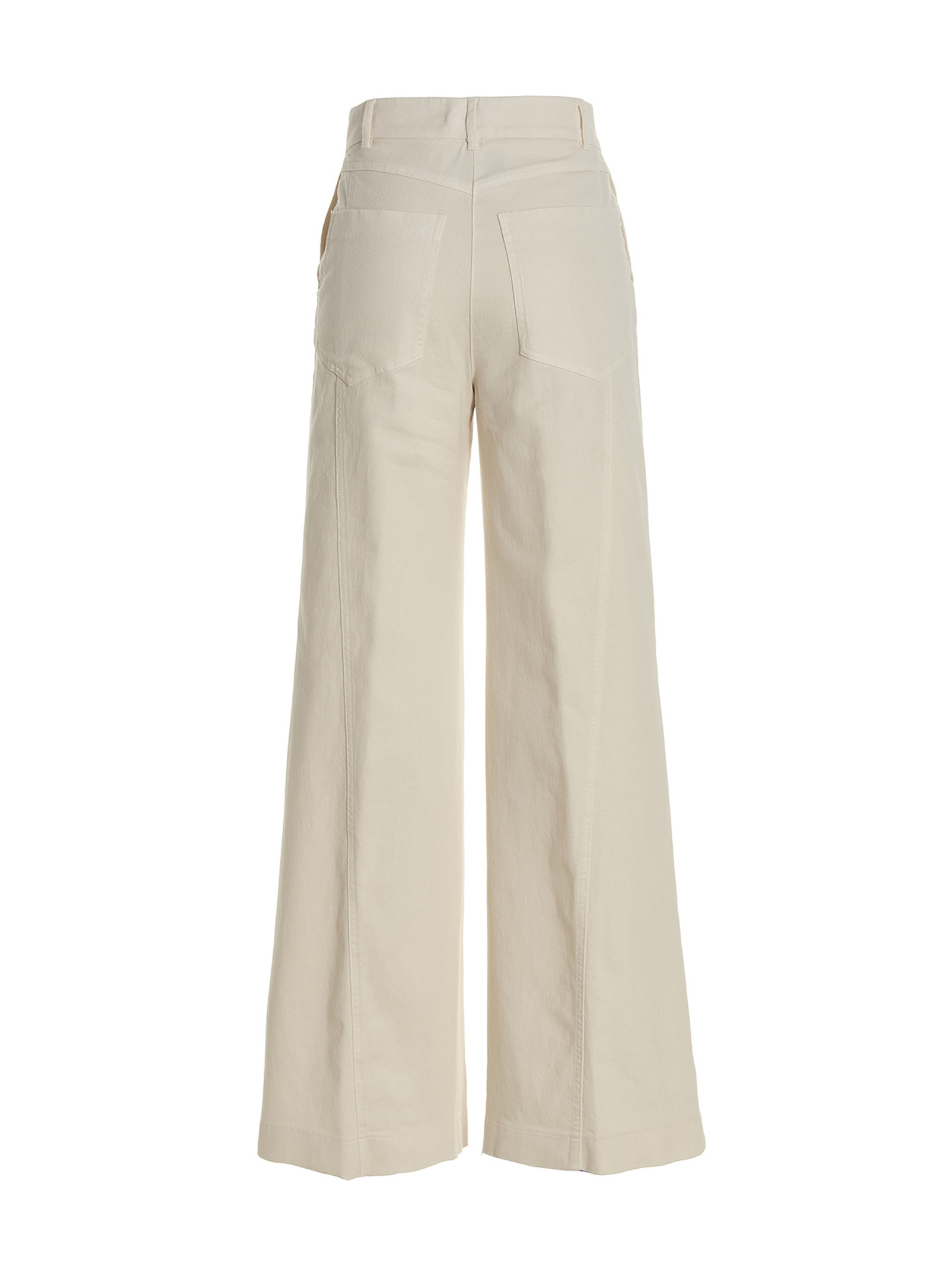 Nude High-waisted Stretch Cotton Wide Leg Jeans In White