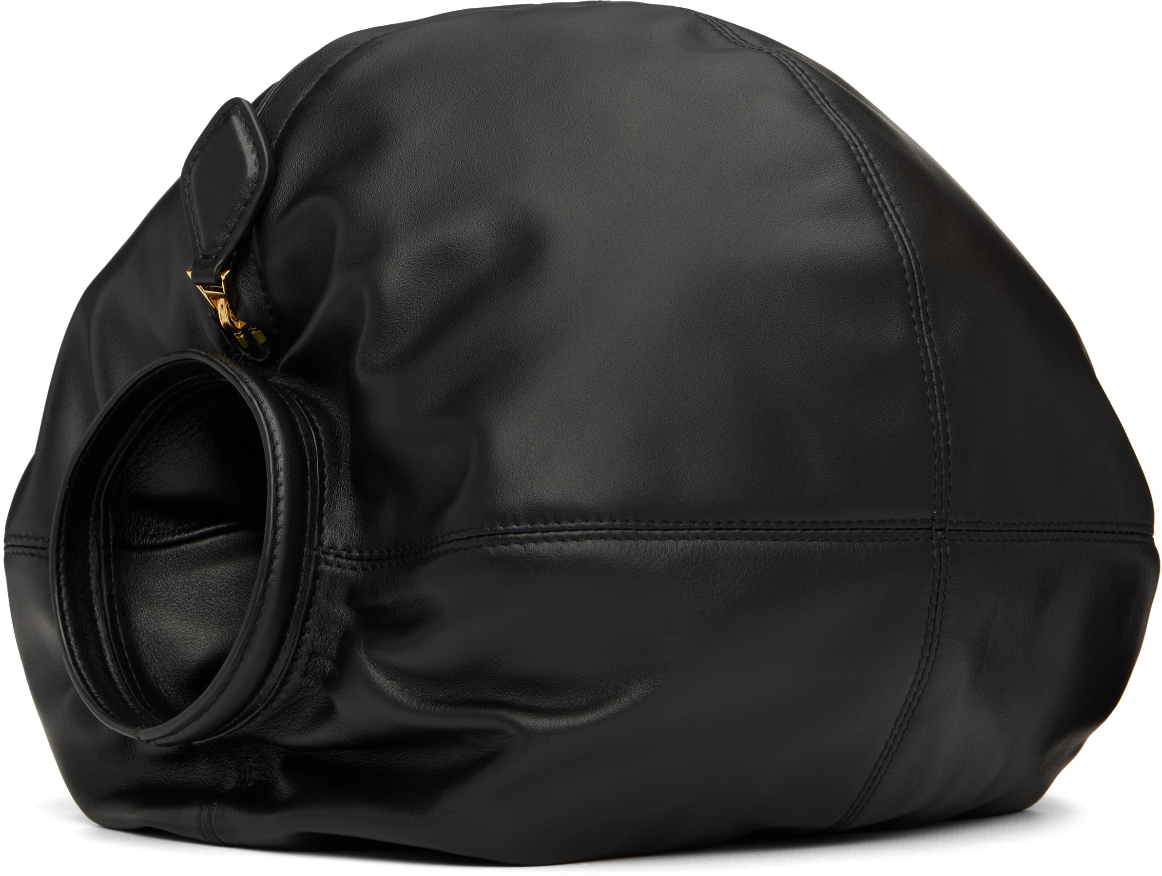 Alaïa Paneled Polished Leather Clutch In Black