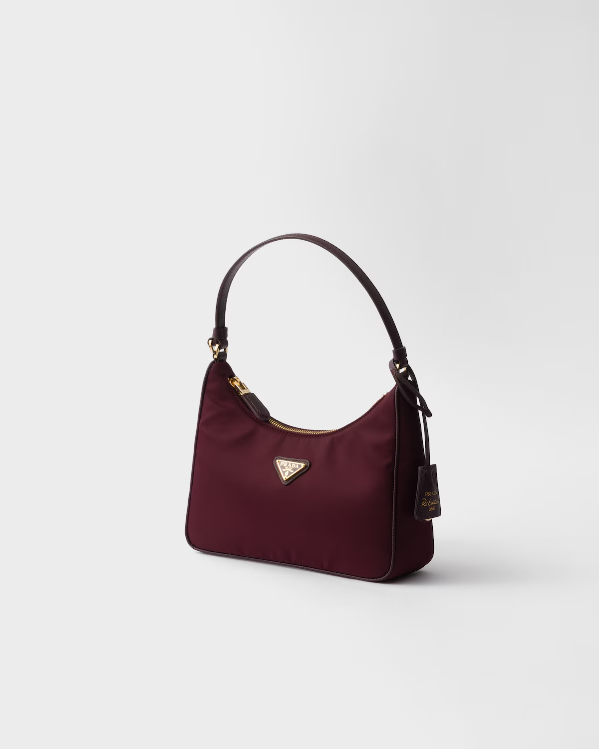 Prada Womens Burgundy Re-edition 2005 Mini Recycled-nylon And Leather Shoulder Bag In Black