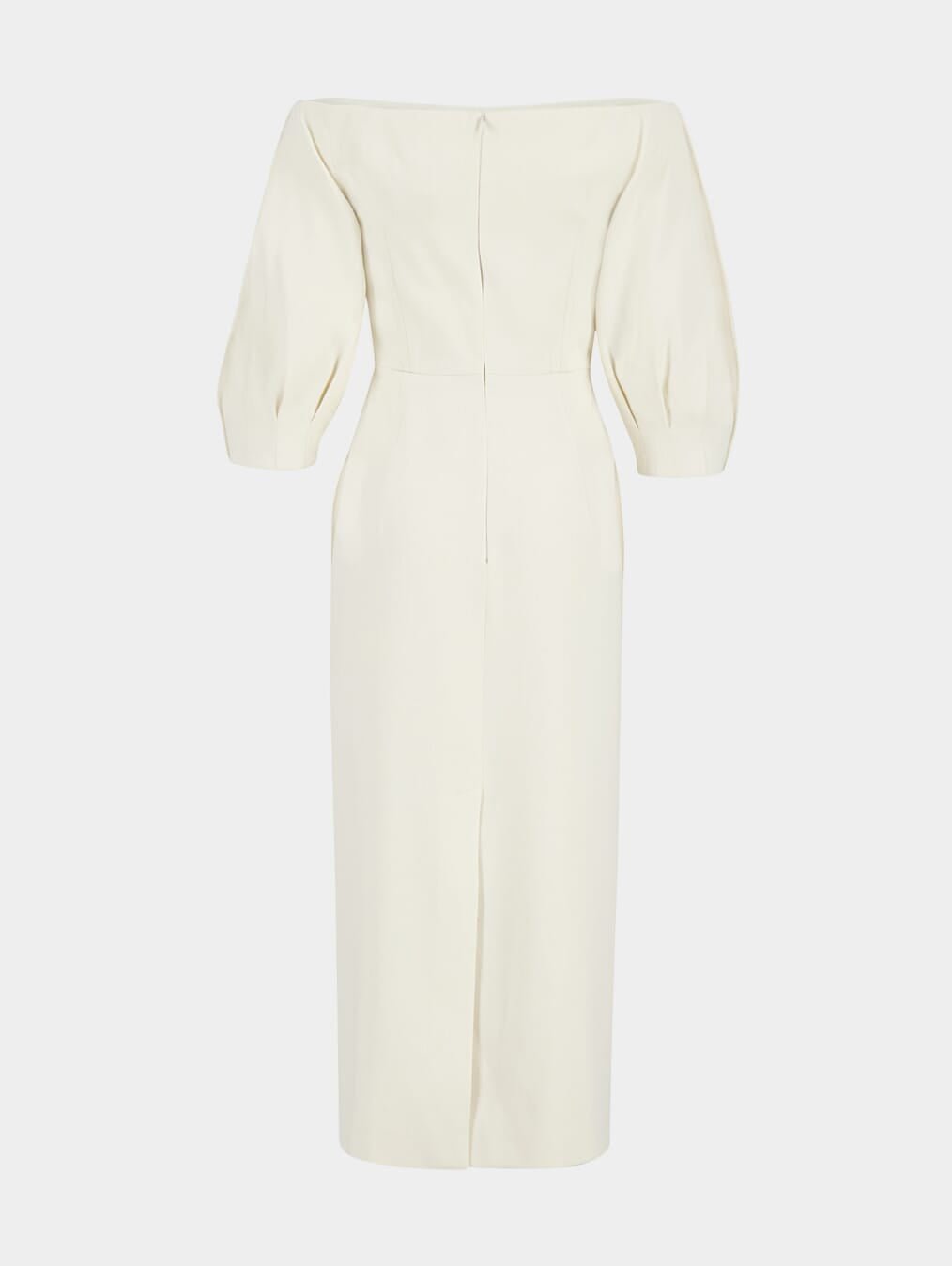 Gabriela Hearst Majano Off-shoulder Puff-sleeves Midi Dress In White