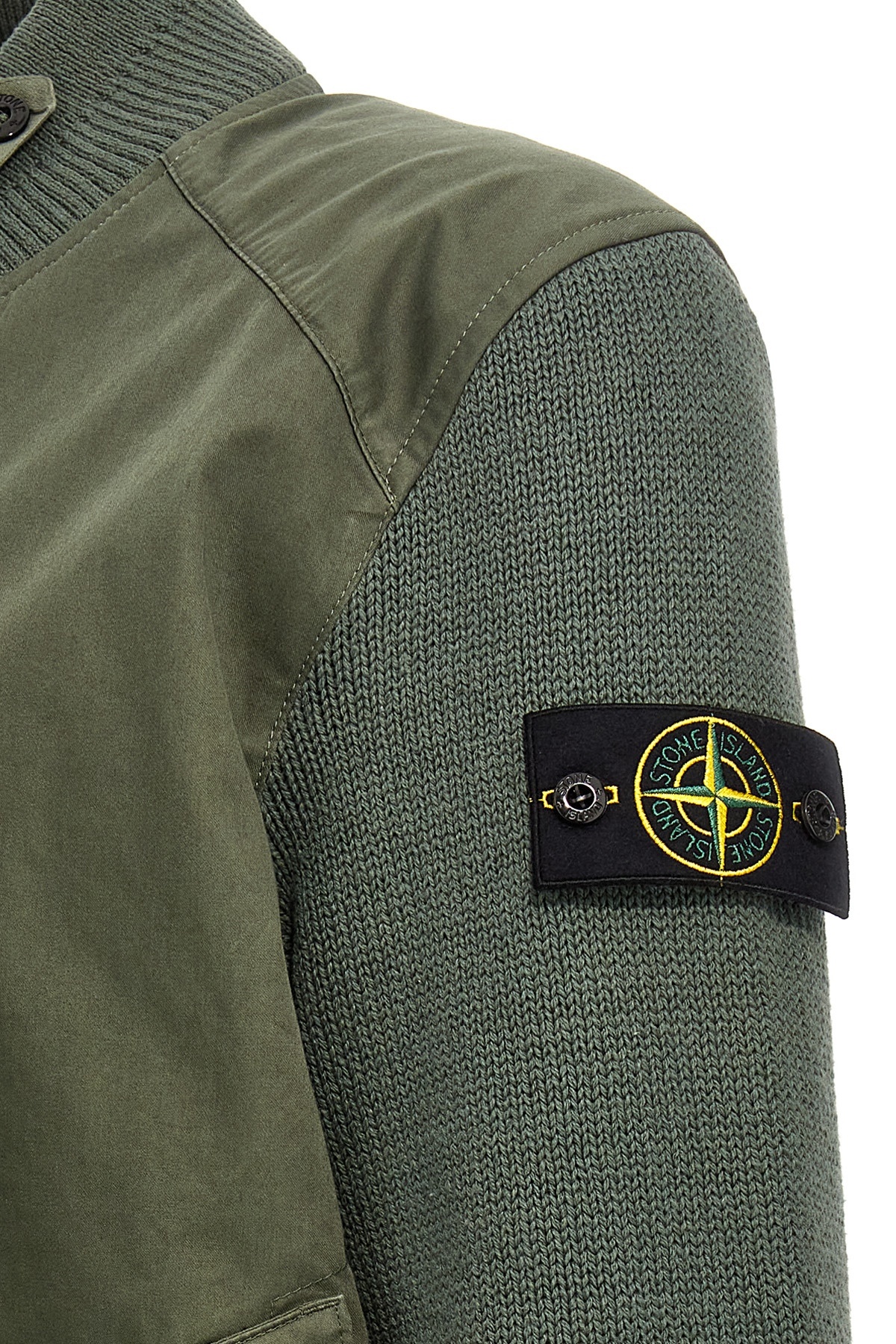 Stone Island Bio Raso With Bio Alloy Light Cover Tc Bomber Jacket In Green