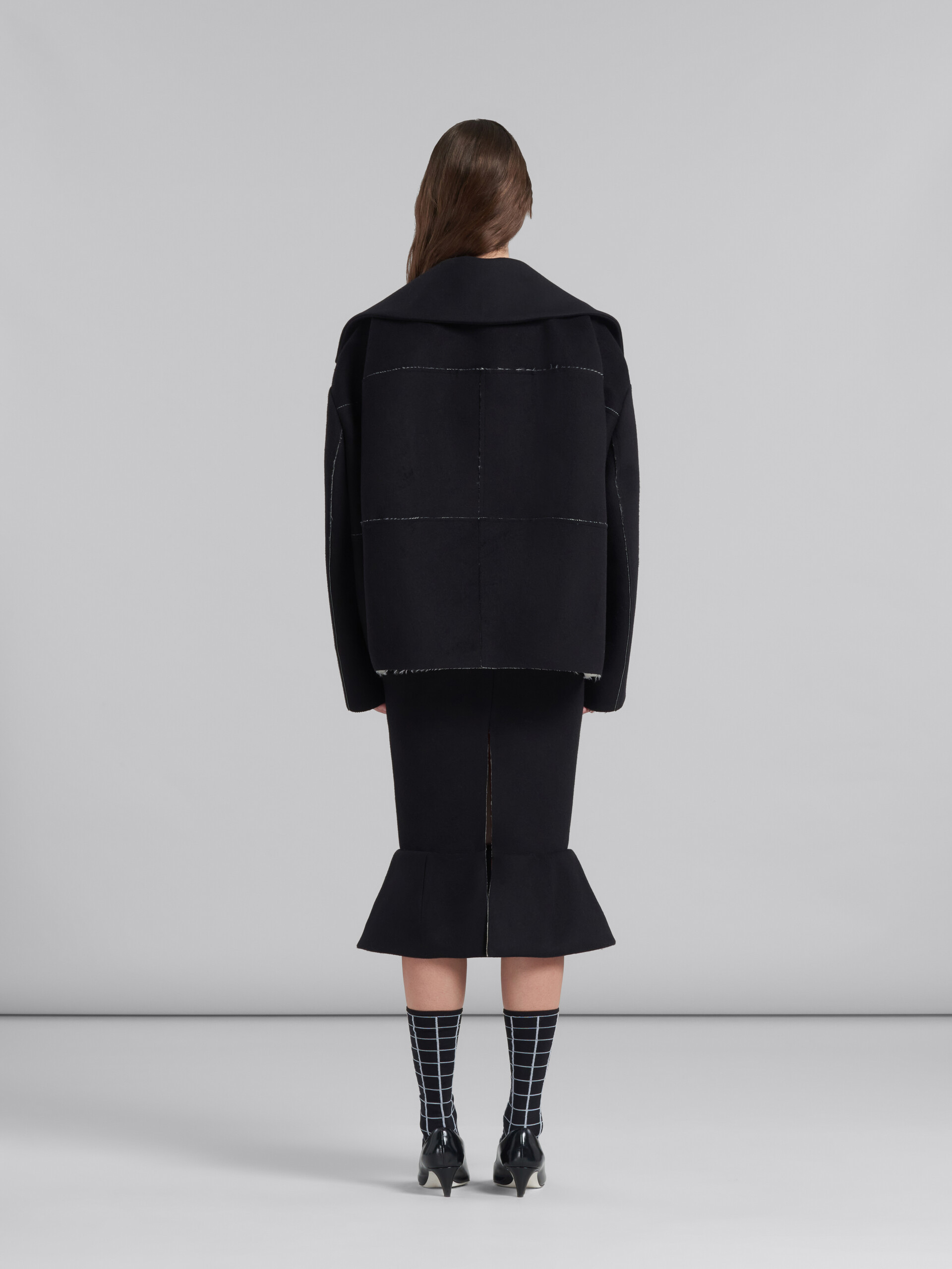 Marni Notched-collar Oversized Jacket In Black