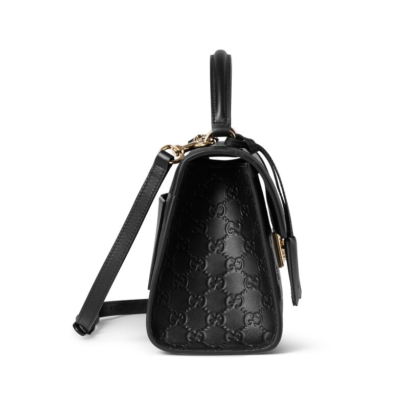 Gucci Padlock Medium Top Handle Bag In Black