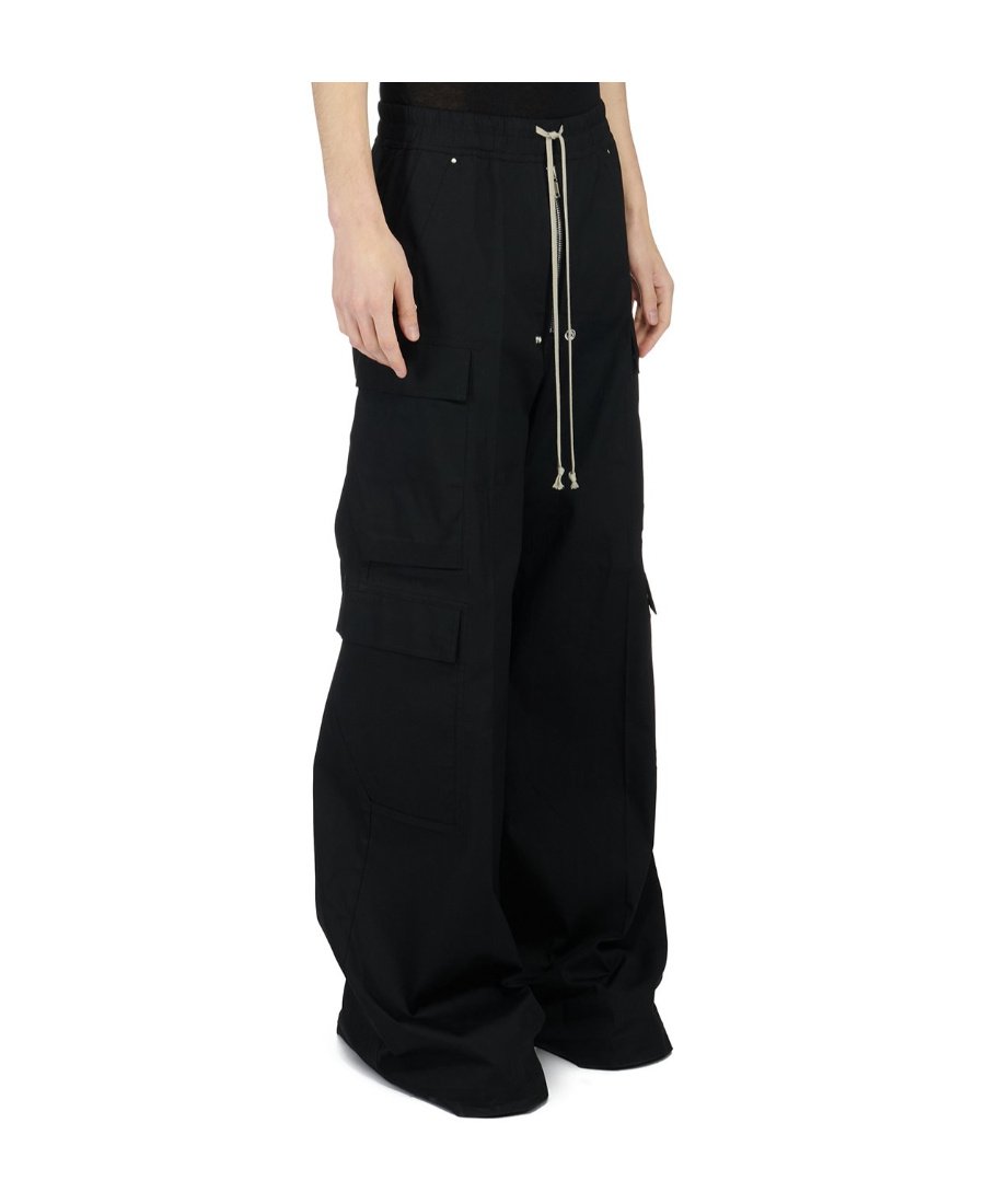 Rick Owens Cargobelas Low-waist Wide-leg Trousers In Black