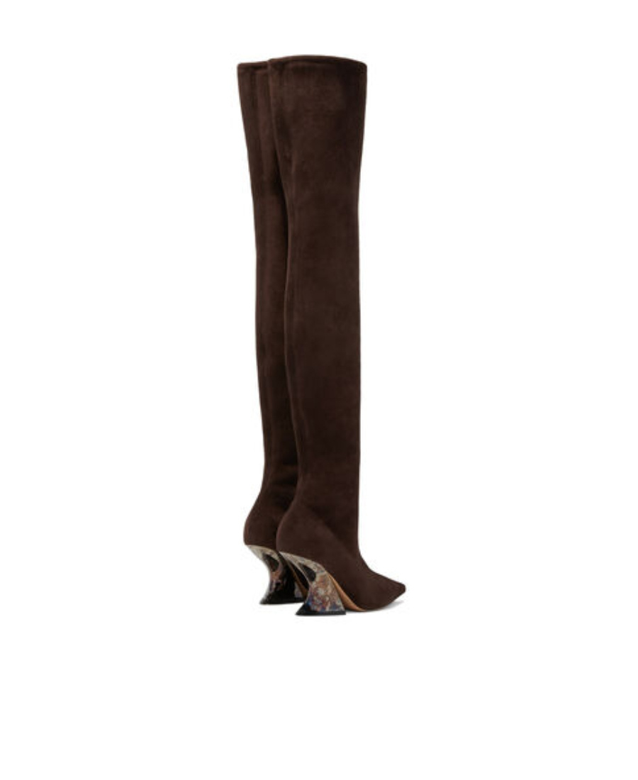 Casadei 100mm Thigh-high Suede Boots