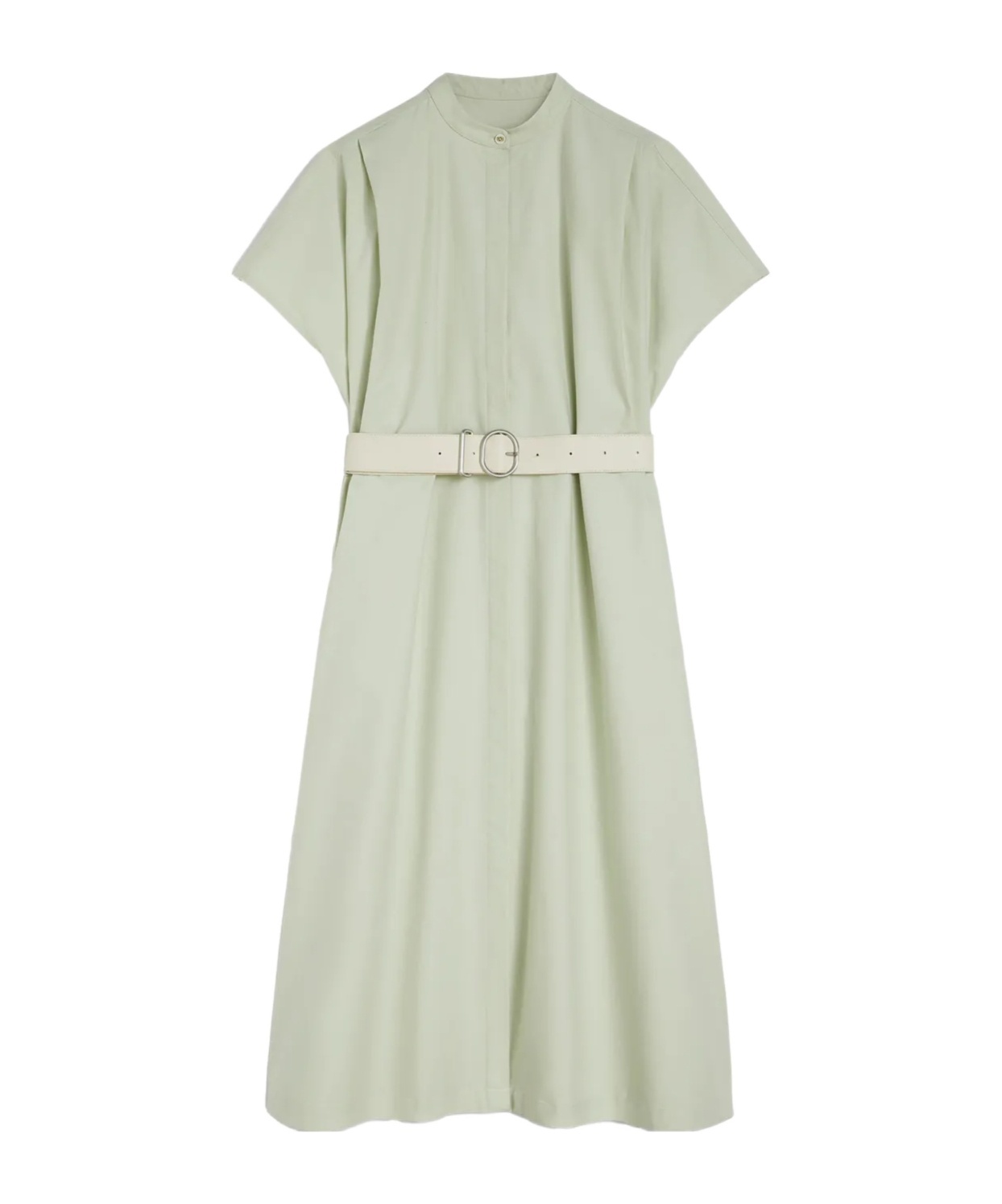 Jil Sander Belted Midi Dress In White