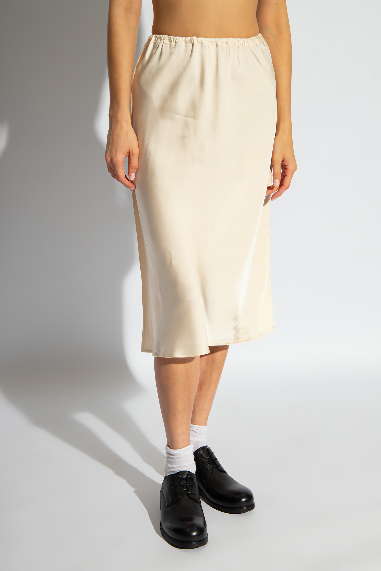 Jil Sander Flared Midi Skirt In White