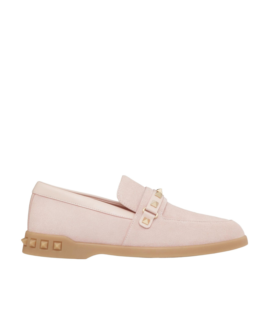 Valentino Garavani Women Leisure Flows Leather Loafers In Nude