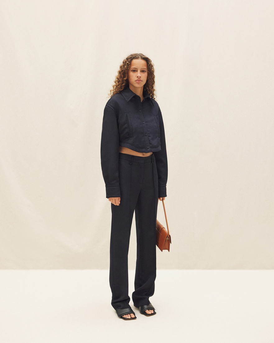 Jacquemus High-rise Straight-leg Trousers In Black