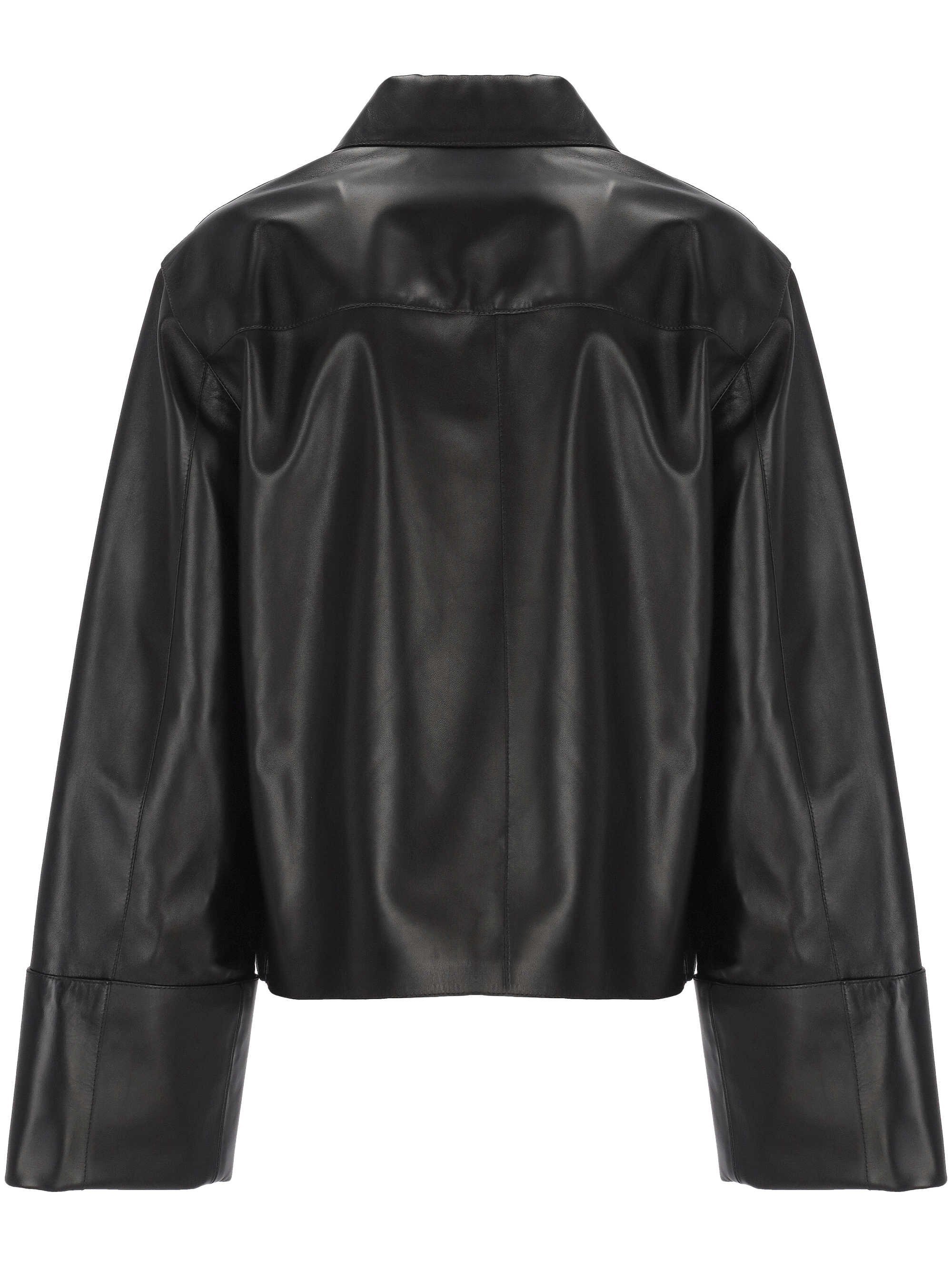 Loewe Long-sleeved Leather Jacket In Black