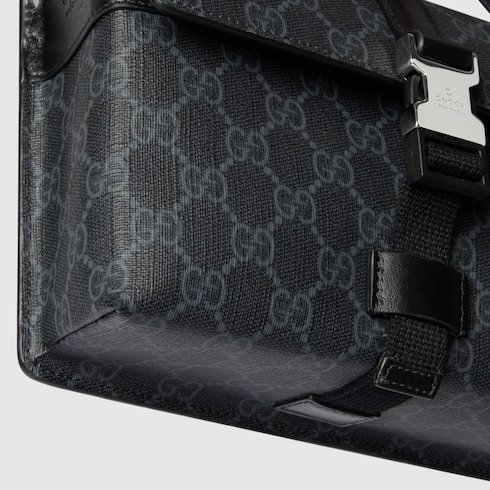 Gucci Black Crossbody Bag With Metallic Buckle In Black