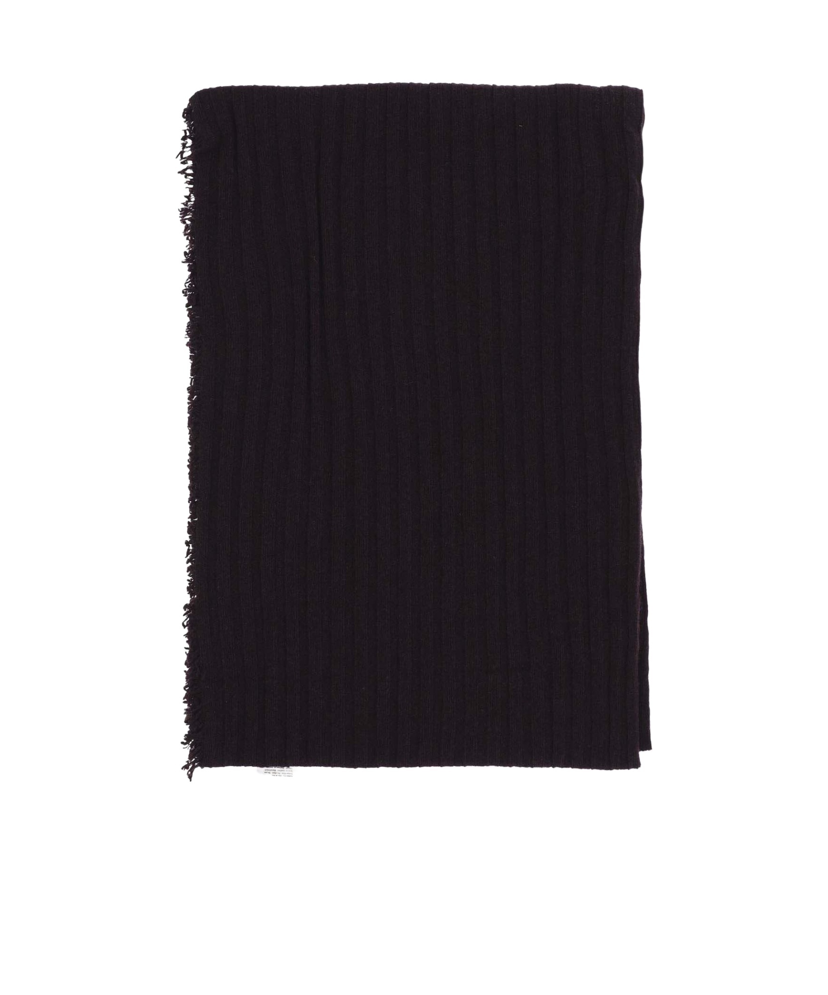 Faliero Sarti Knitted Virgin Wool-cashmere Blend Scarf In Black