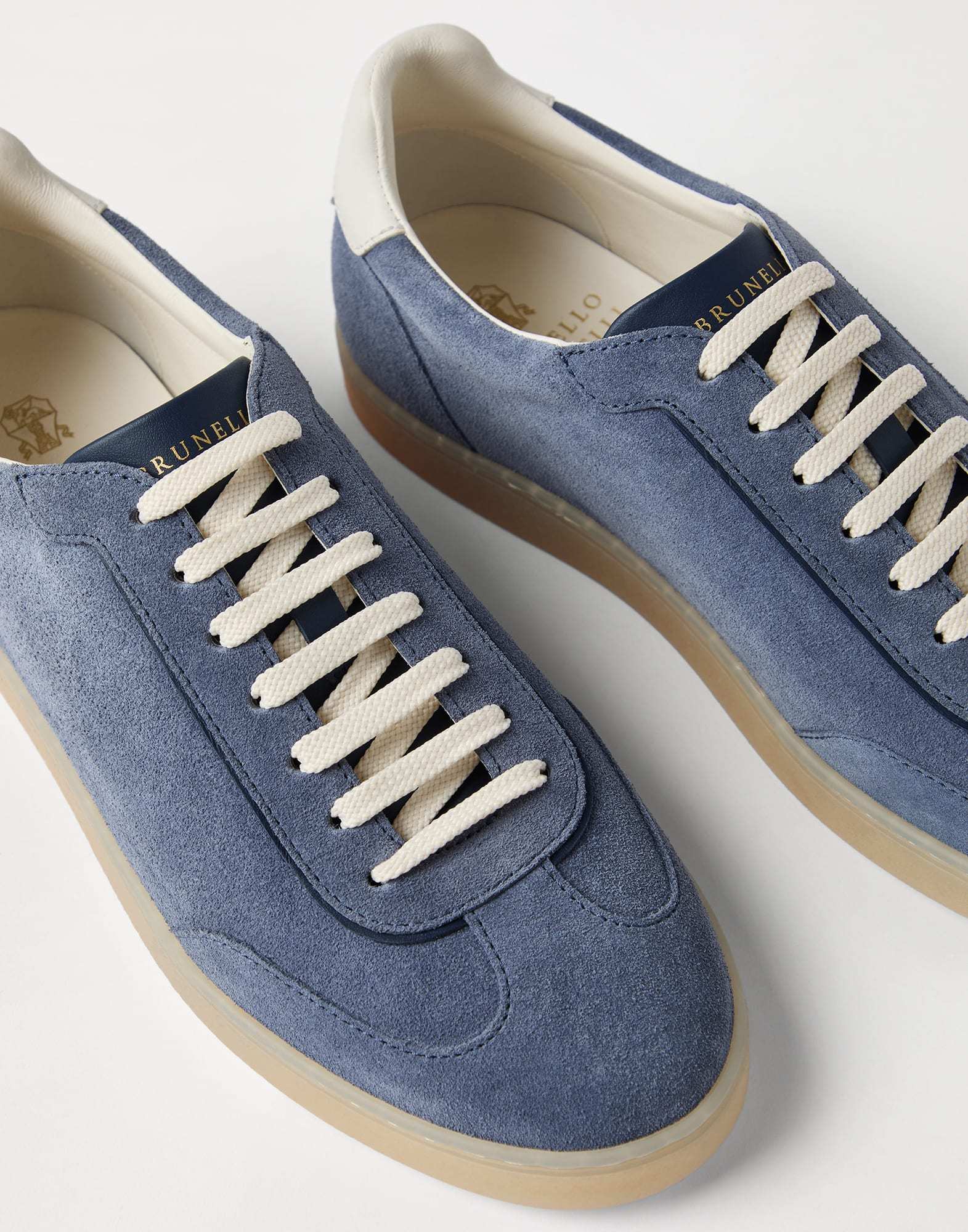 Brunello Cucinelli Suede Sneakers In Blue