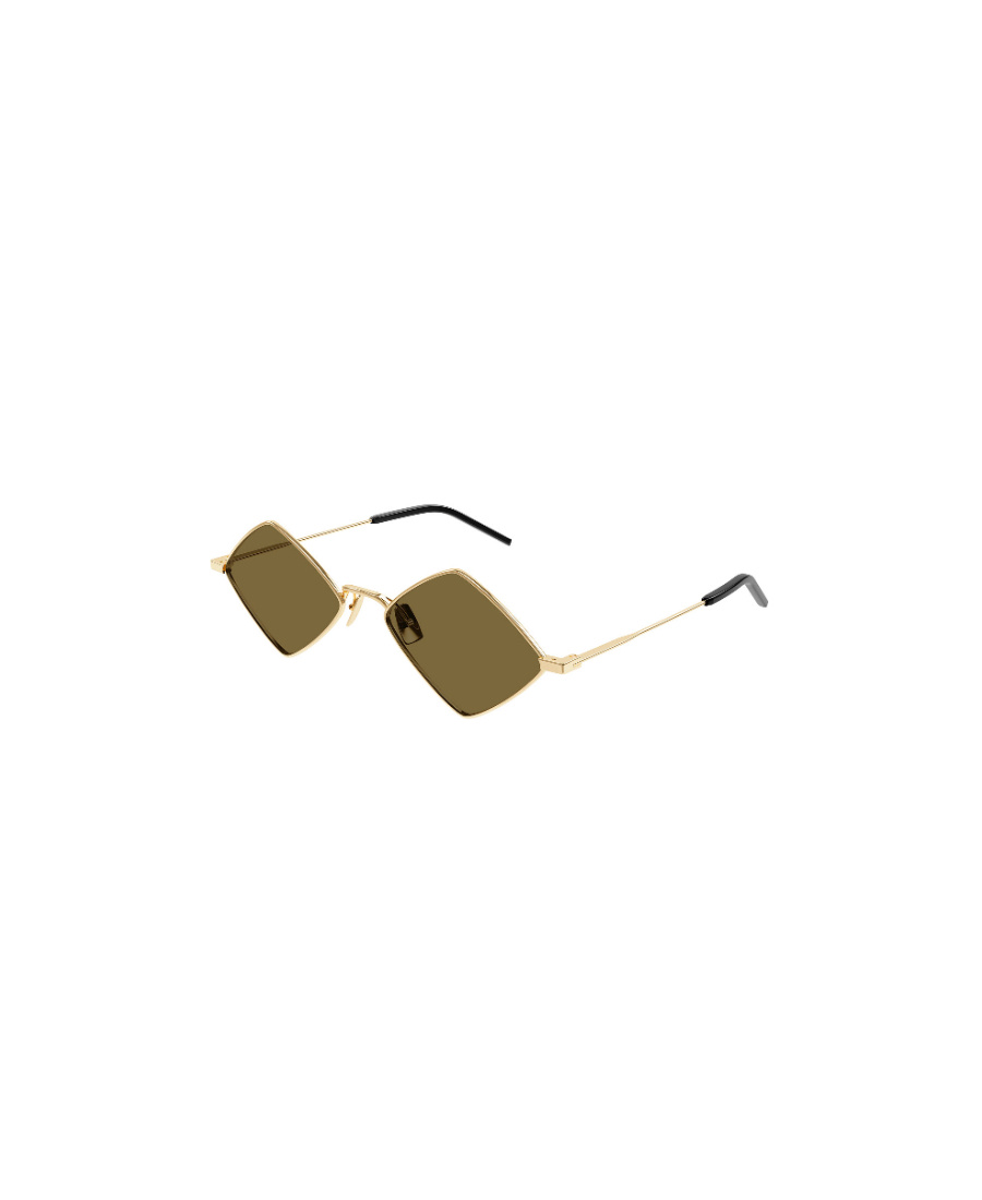 Saint Laurent Lisa Diamond-frame Sunglasses In Brown