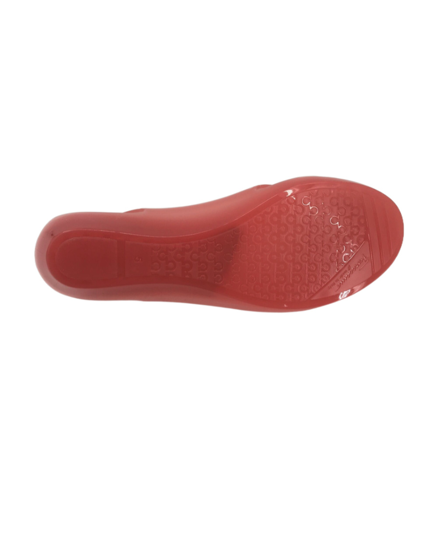 Ferragamo Logo Details Flat Shoes In Red