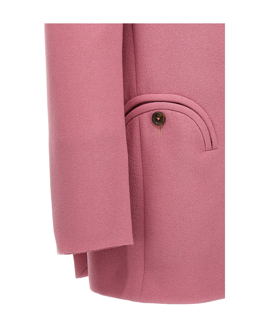 Blazé Milano Everynight Double Breasted Peak Lapel Blazer In Pink