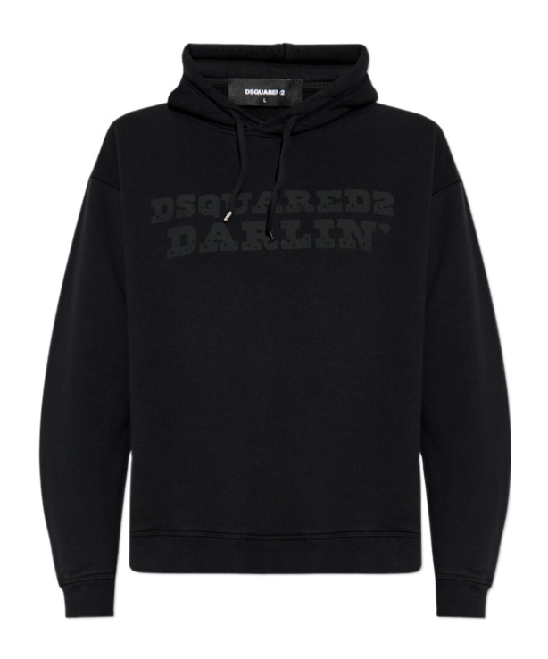 Dsquared2 Long-sleeved Hooded Sweatshirt In Black