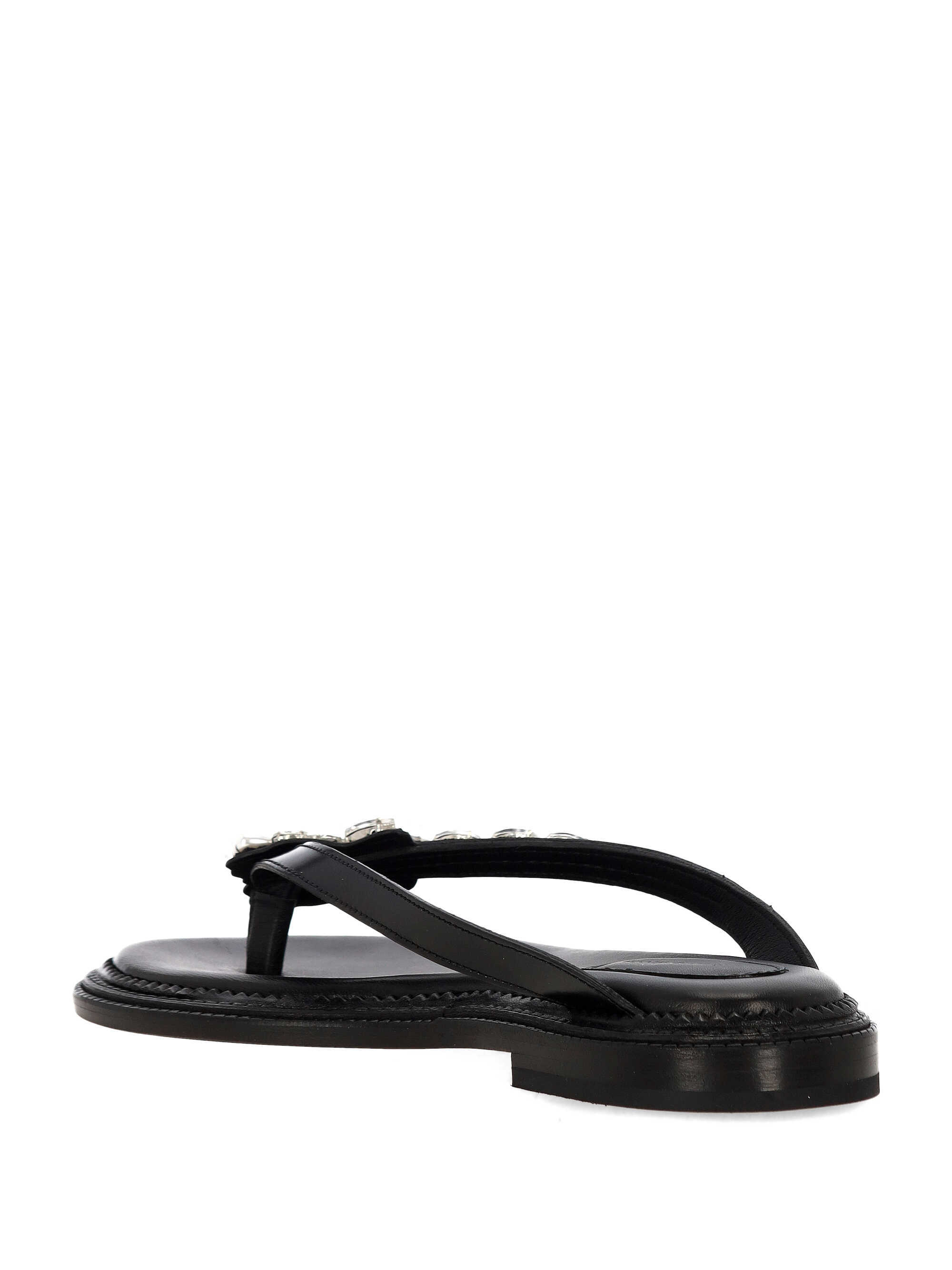 Simone Rocha Embellished Thong Sandals In Black
