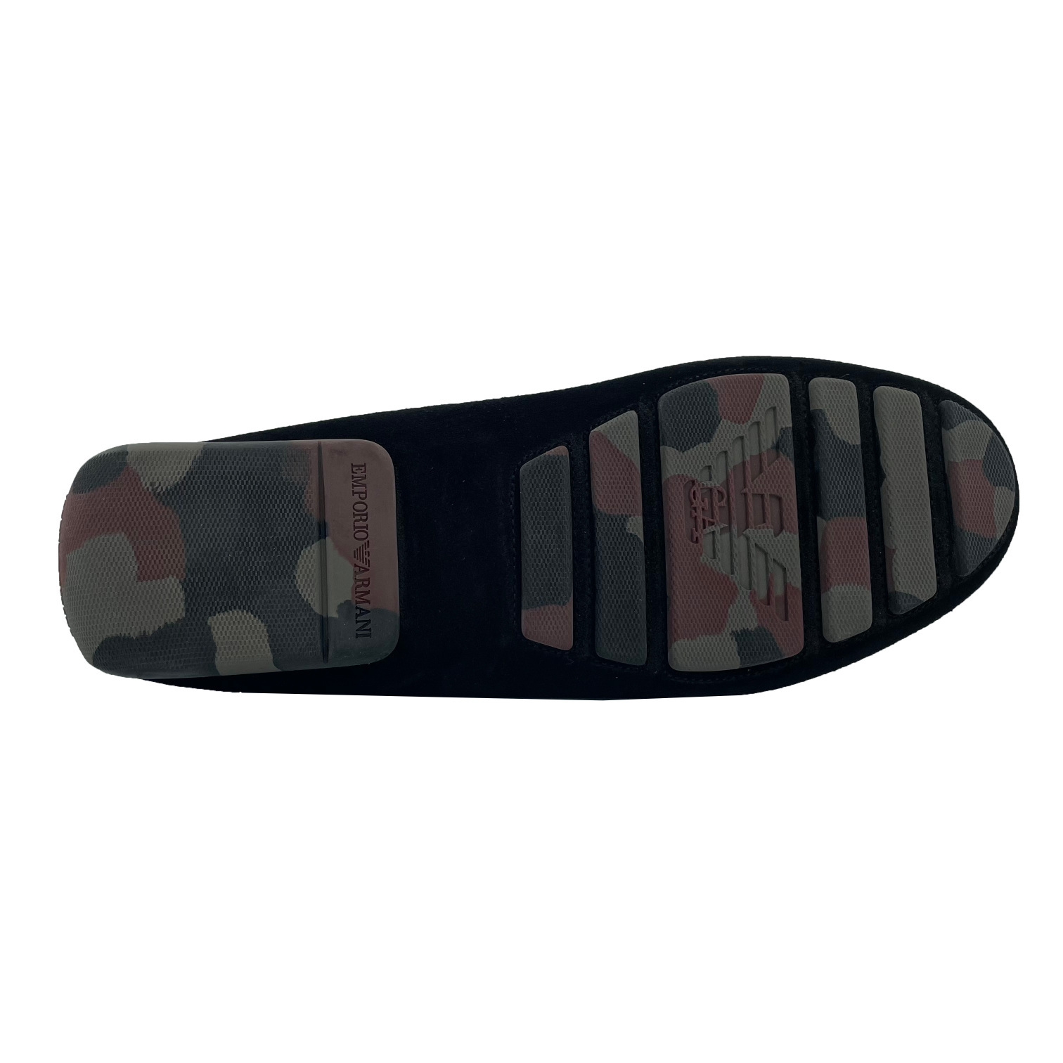 Emporio Armani Eagle Label Round-head Loafers In Black