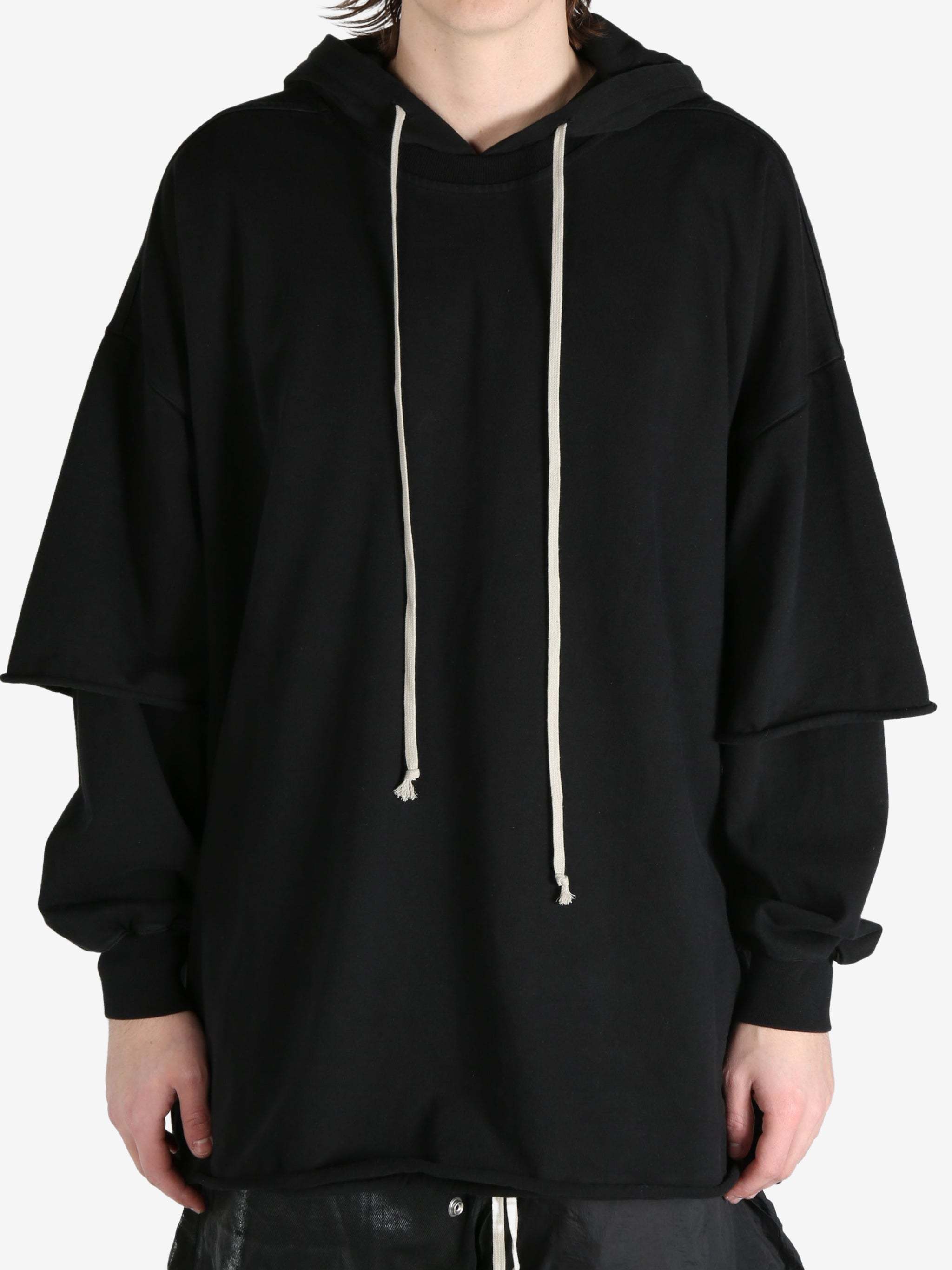 Rick Owens Drkshdw Long-sleeved Hoodie In Black