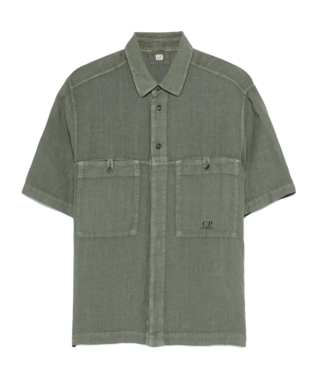 C.p. Company Linen Shirt In Gray